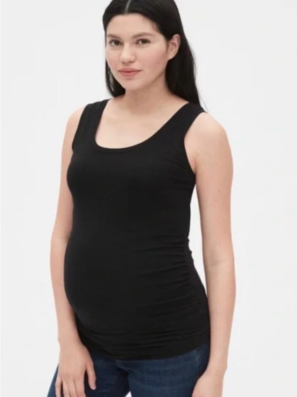 Bundle - Gap Maternity Long-Sleeve Ruched Tee & LOVE Sleeveless Tee
